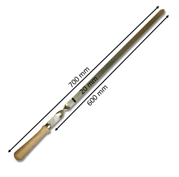 Edelstahl Grillspieß 700x20x3mm für u.a. Köfte