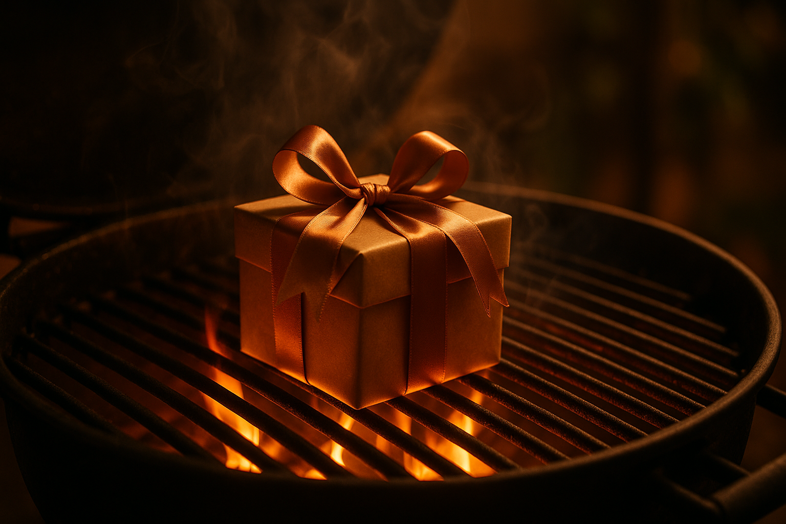 Ein Geschenk auf dem Grill